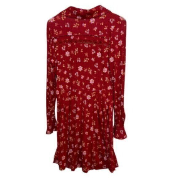NWT Free People | Red Pop Combo Good Days Floral Print Mini Dress Size Large - Picture 7 of 12
